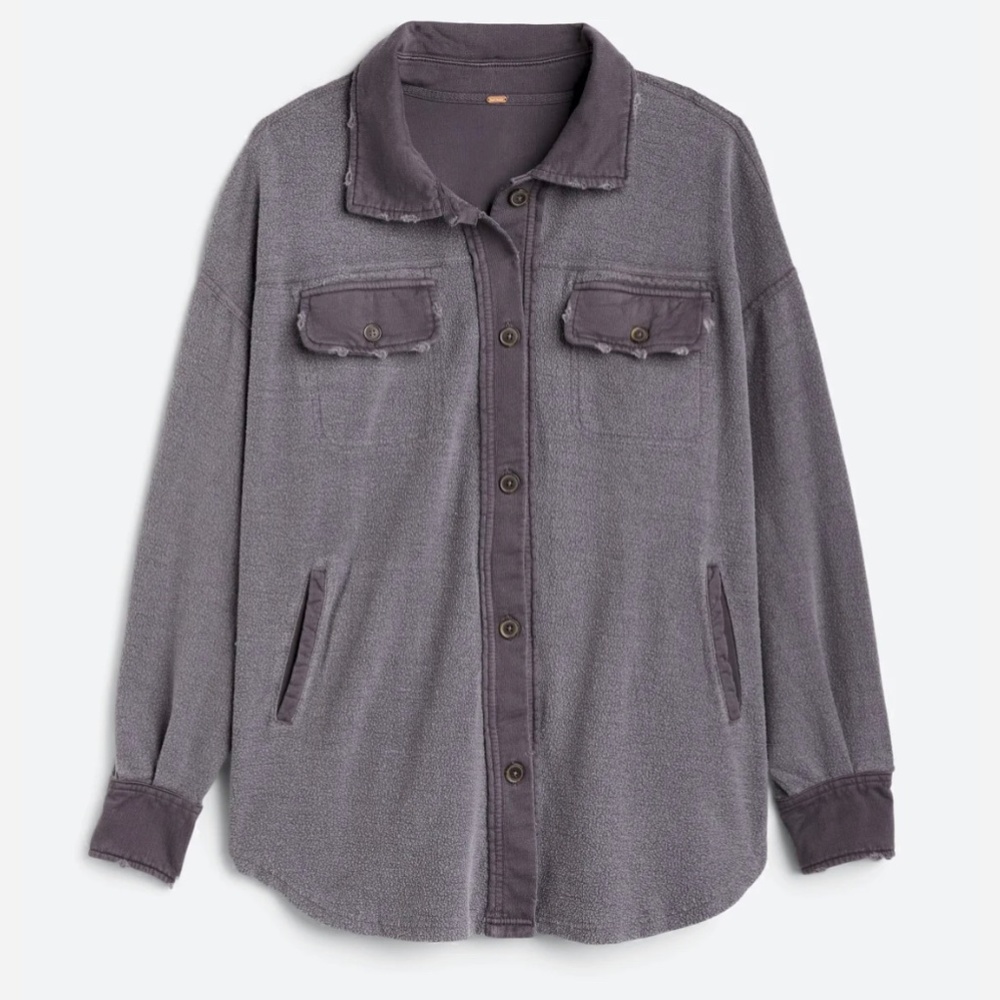 NWT Free People Ruby Jacket / Shacket in dark grey